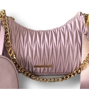Aldo Light Pink Crossbody Bag with Chain Detail